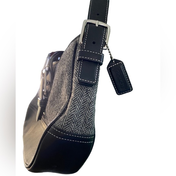 Coach Wool and Leather Shoulder Bag G3J-9395 - Picture 3 of 7